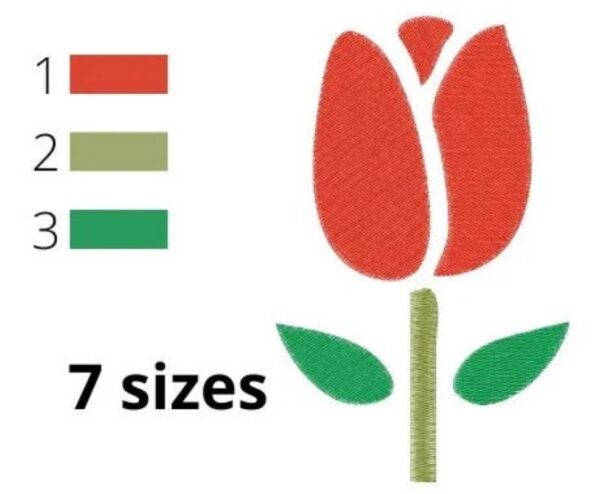 Tulip Embroidery Design, 7 sizes, Tulip Embroidery, Design Embroidery, Machine Embroidery Design, Tulip shape Design, Instant Download