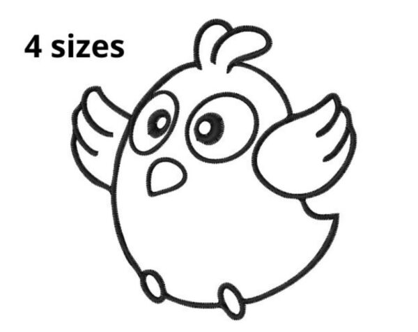 Bird Embroidery Design, 4 sizes, Cute Bird Embroidery,  Machine Embroidery Design, Bird Shape Design, Animal Embroidery, Instant Download