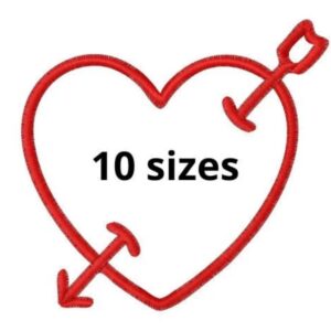 Heart Embroidery Design, 10 sizes, Heart Embroidery, Large Heart Embroidery, Machine Embroidery Design, Heart shapes Design, Instant