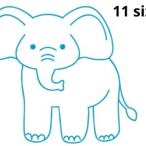 Elephant Embroidery Design, 11 sizes, Cute Elephant Embroidery,Zoo Animal Embroidery, Machine Embroidery Design, Kids Cute Design,Zoo design