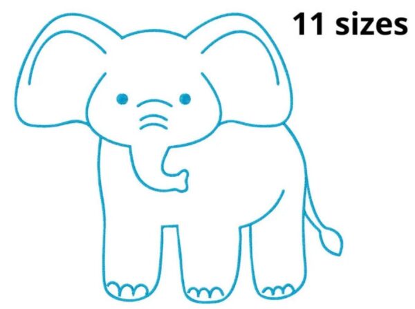 Elephant Embroidery Design, 11 sizes, Cute Elephant Embroidery,Zoo Animal Embroidery, Machine Embroidery Design, Kids Cute Design,Zoo design