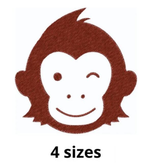 Monkey Embroidery Design, 4 sizes, Monkey Embroidery, Cute Monkey Embroidery, Machine Embroidery Design, Zoo Design, Instant Download