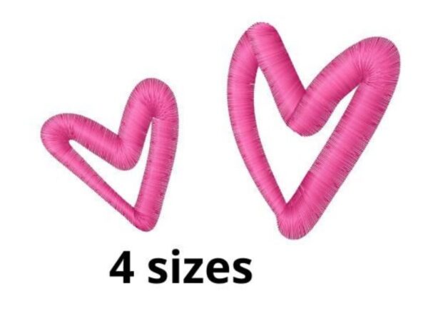 Heart Embroidery Design, 4 sizes, Heart Embroidery, Large Heart Embroidery, Machine Embroidery Design, Heart shapes Design, Instant