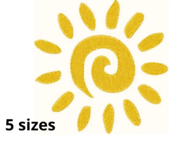 Sun Embroidery Design, 5 sizes, Sun Embroidery, Sunset Embroidery, Machine Embroidery Design, Sun shape Design, Instant Download