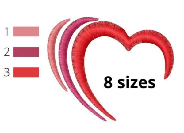 Heart Embroidery Design, 8 sizes, Heart Embroidery, Large Heart Embroidery, Machine Embroidery Design, Heart shapes Design, Instant