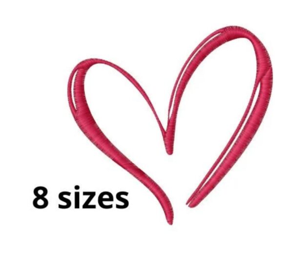 Heart Embroidery Design, 8 sizes, Heart Embroidery, Large Heart Embroidery, Machine Embroidery Design, Heart shapes Design, Instant