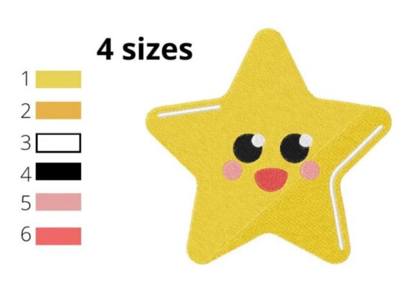 Cute Star Embroidery Design, 4 sizes, Star Embroidery, Machine Embroidery Design, Little Star Design, Cute Star Design, Instant Download