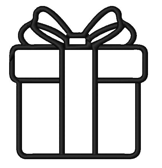 Gift Embroidery Design, 4 sizes, Mini Gift Embroidery, Large Gift Embroidery, Machine Embroidery Design, Gift shapes Design, Instant