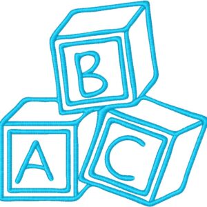 Baby ABC Embroidery Design, 4 sizes, Machine Embroidery Design, Baby ABC shapes Design, Instant