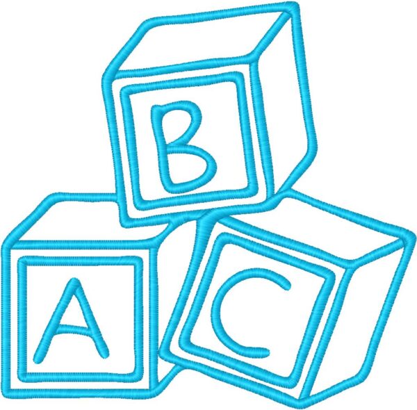 Baby ABC Embroidery Design, 4 sizes, Machine Embroidery Design, Baby ABC shapes Design, Instant