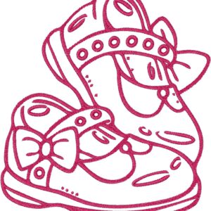 Booties Design, 7 sizes, Machine Embroidery Design, Booties shapes Design, Instant