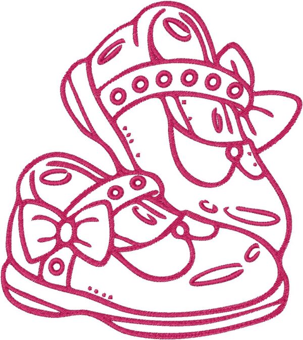 Booties Design, 7 sizes, Machine Embroidery Design, Booties shapes Design, Instant