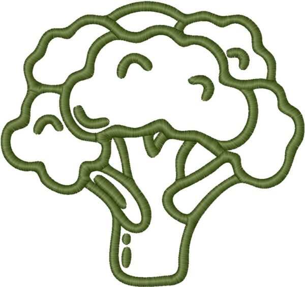 Broccoli Embroidery Design, 7 sizes, Machine Embroidery Design, Broccoli shapes Design,Instant