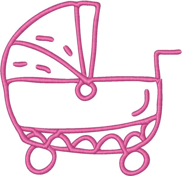 Stroller Embroidery Design, 7 sizes, Machine Embroidery Design, Stroller shapes Design, Instant
