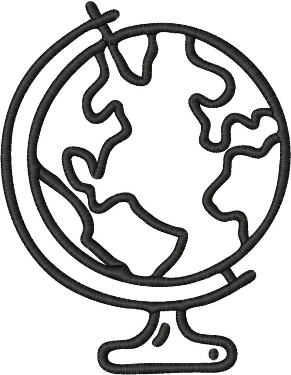Globe Embroidery Design, 7 sizes, Machine Embroidery Design, Globe shapes Design, Instant
