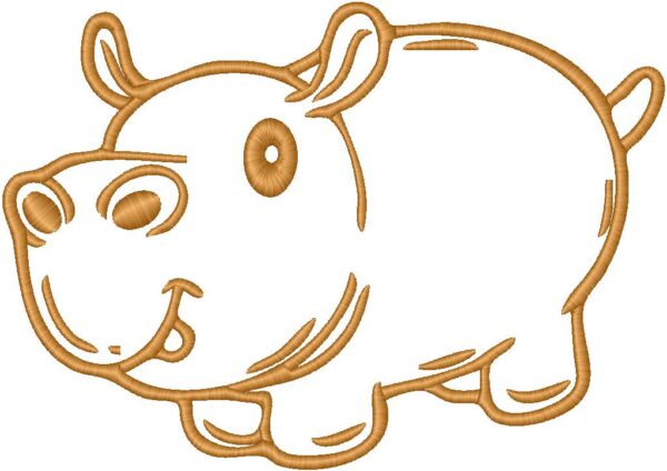 Hippo Embroidery Design, 7 sizes, Hippo Embroidery, Machine Embroidery Design, Hippo shapes Design,Instant