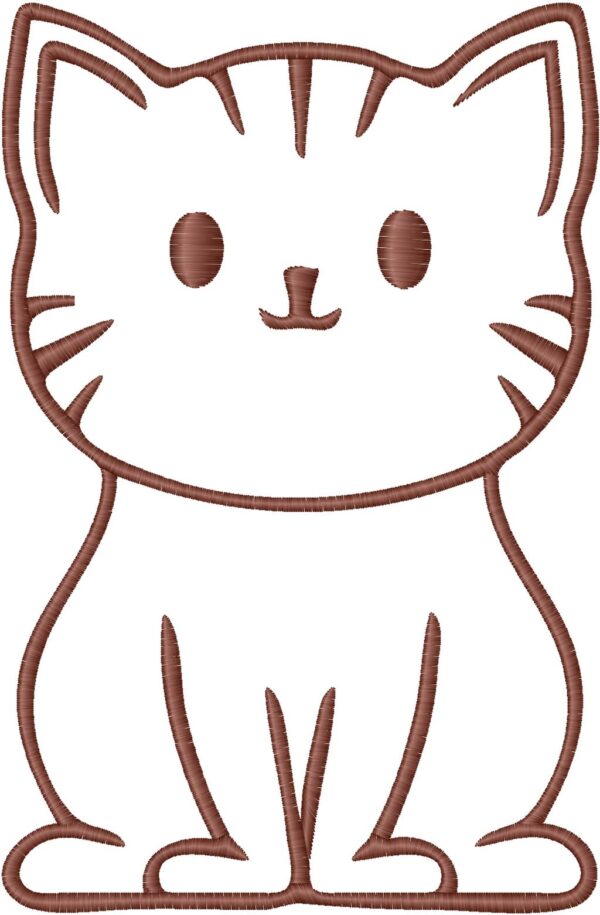 Kitty Embroidery Design, 7 sizes, Kitty Embroidery, Machine Embroidery Design, Kitty shapes Design,Instant