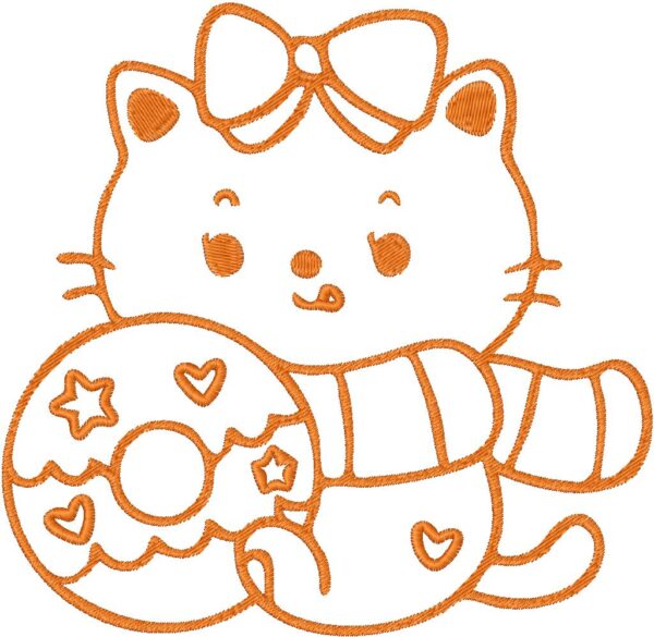 Kitty Design, 7 sizes, Machine Embroidery Design, Kitty shapes Design, Instant