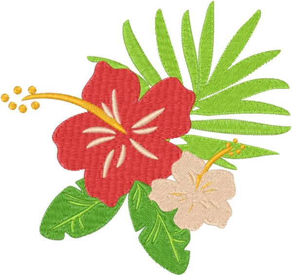 Hawai Flowers Embroidery Design, 7 sizes, Machine Embroidery Design, Hawai shapes Design, Instant