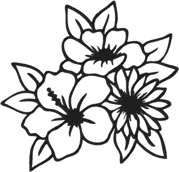 Flowers Design, 7 sizes, Machine Embroidery Design, Flowers shapes Design, Instant