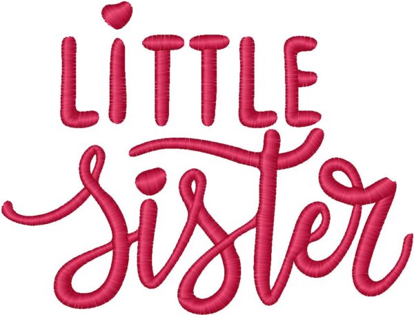 Little Sister Embroidery Design, 7 sizes, Machine Embroidery Design, Little Sister shapes Design, Instant