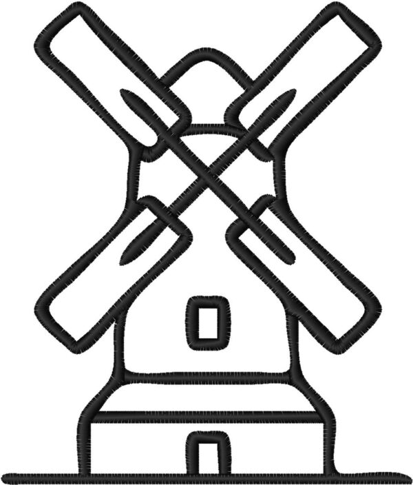 Mill Embroidery Design, 7 sizes, Machine Embroidery Design, Mill shapes Design, Instant