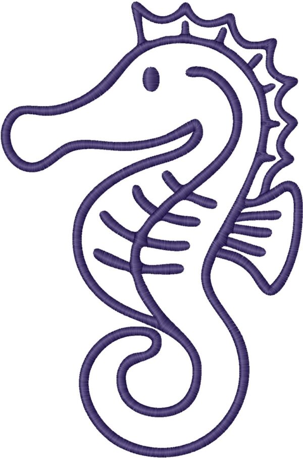 Seahorse Design, 7 sizes, Machine Embroidery Design, Seahorse shapes Design, Instant