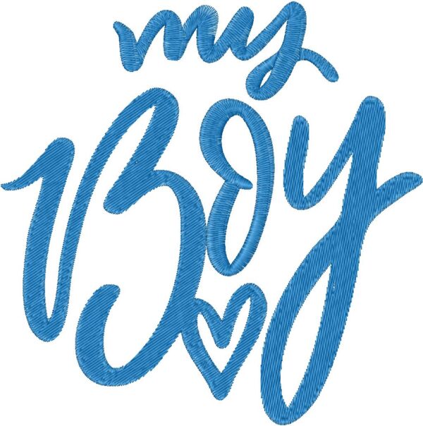 My Boy Embroidery Design, 7 sizes, Machine Embroidery Design, My Boy shapes Design, Instant