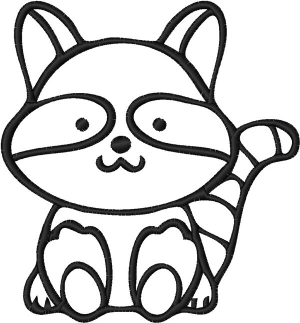 Raccoon Embroidery Design, 7 sizes, Machine Embroidery Design, Raccoon shapes Design, Instant