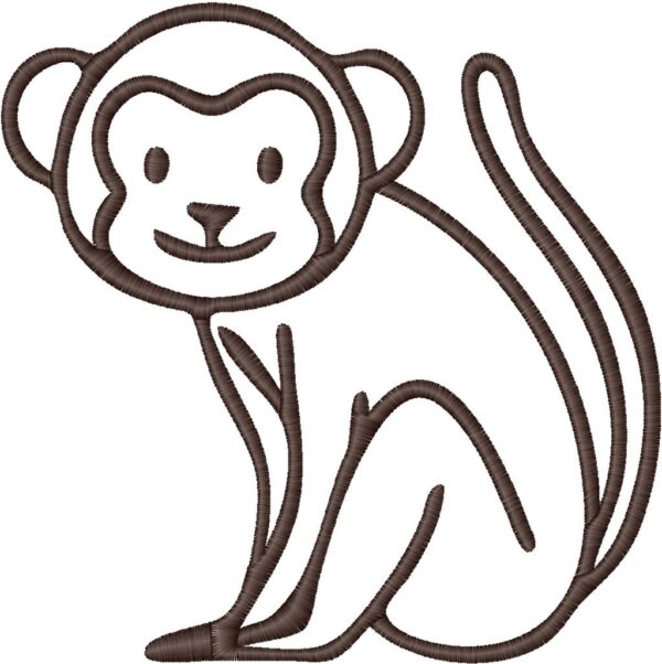 Monkey Embroidery Design, 7 sizes, Monkey Embroidery, Machine Embroidery Design, Monkey shapes Design,Instant