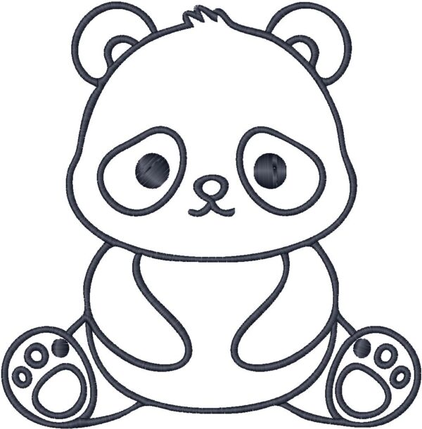 Panda Embroidery Design, 7 sizes, Machine Embroidery Design, Panda shapes Design,Instant