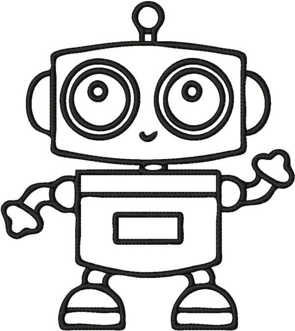 Robot Embroidery Design, 7 sizes, Machine Embroidery Design, Robot shapes Design, Instant