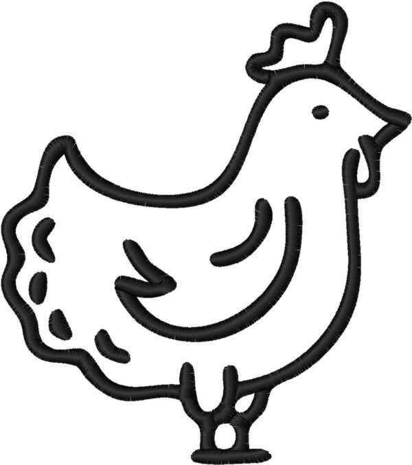 Hen Embroidery Design, 7 sizes, Machine Embroidery Design, Hen shapes Design, Instant