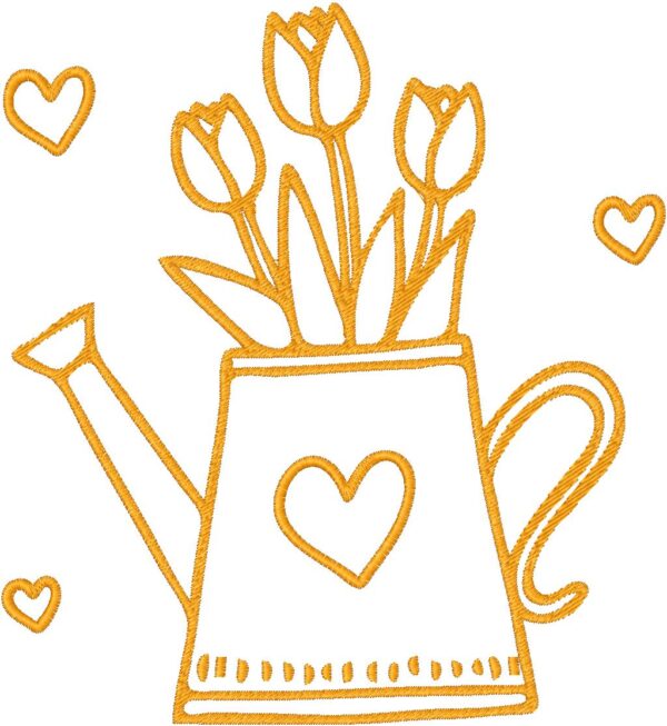 Tulips Embroidery Design, 7 sizes, Machine Embroidery Design, Tulips shapes Design, Instant