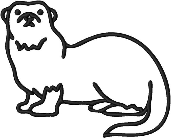 Otter Embroidery Design, 7 sizes, Machine Embroidery Design, Otter shapes Design, Instant