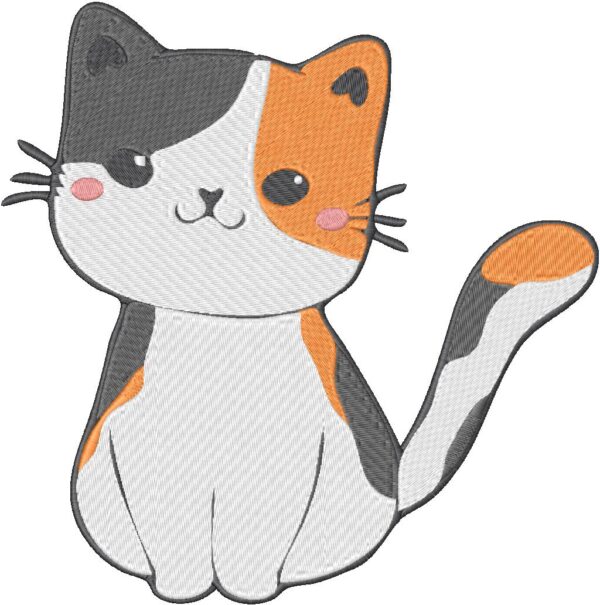 Cat Embroidery Design, 3 sizes, Machine Embroidery Design, Cat shapes Design, Instant
