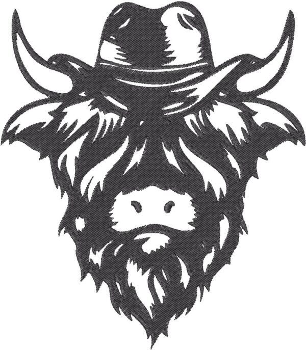 Cowboy CowEmbroidery Design, 3 sizes, Machine Embroidery Design, Cowboy Cow shapes Design, Instant
