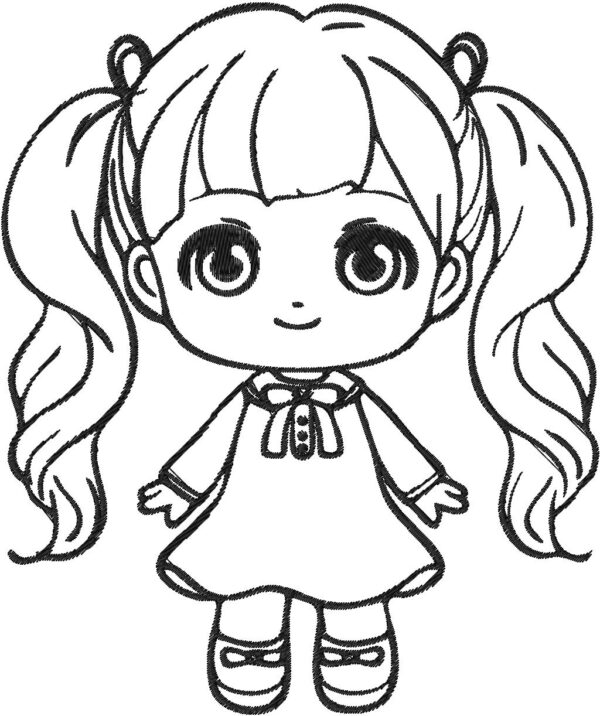 Girl Embroidery Design, 3 sizes, Machine Embroidery Design, Girl shapes Design, Instant