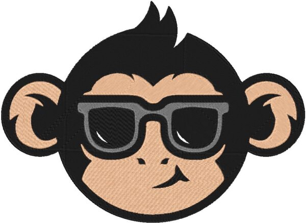 Monkey Embroidery Design, 3 sizes, Machine Embroidery Design, Monkey shapes Design, Instant