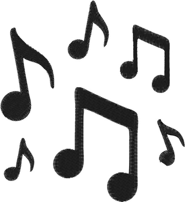 Music Embroidery Design, 3 sizes, Machine Embroidery Design, Music shapes Design, Instant
