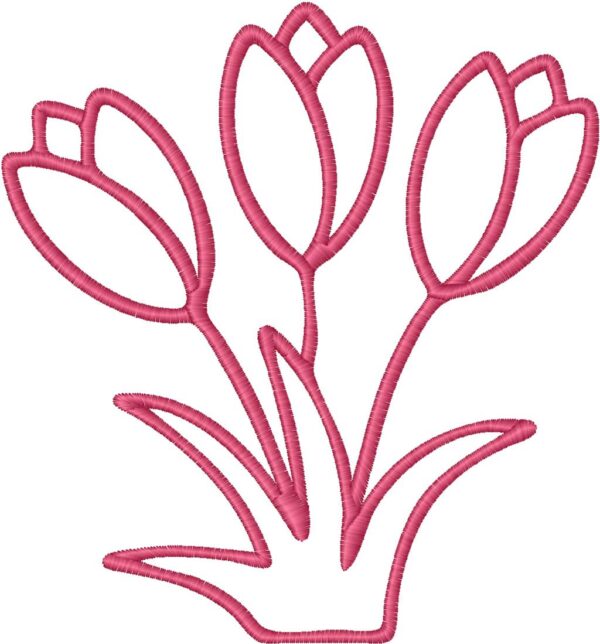 Tulips Design, 7 sizes, Machine Embroidery Design, Tulips shapes Design, Instant