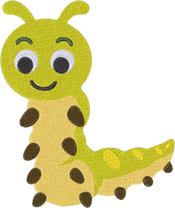 Caterpillar Design, 7 sizes, Machine Embroidery Design, Caterpillar shapes Design, Instant