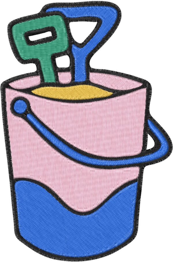 Bucket Embroidery Design, 7 sizes, Machine Embroidery Design, Bucket shapes Design, Instant