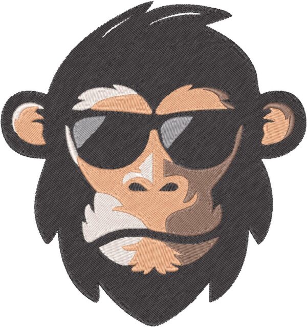 Monkey Embroidery Design, 7 sizes, Machine Embroidery Design, Monkey shapes Design, Instant