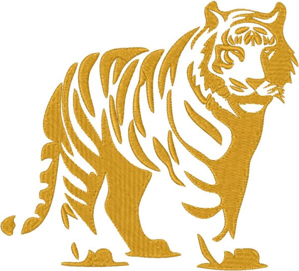 Tiger Design, 7 sizes, Machine Embroidery Design, Tiger shapes Design, Instant