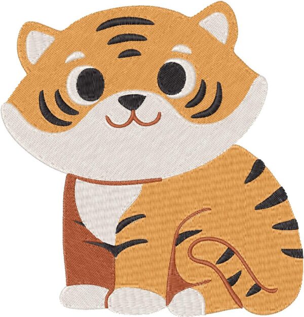 Tiger Embroidery Design, 7 sizes, Machine Embroidery Design, Tiger shapes Design, Instant