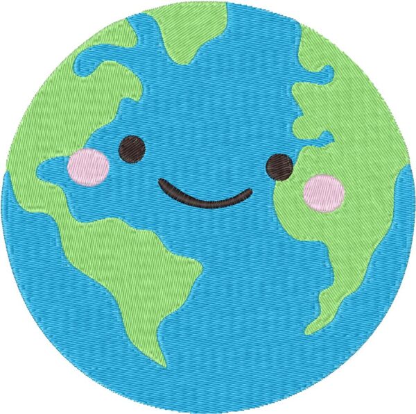 Earth Embroidery Design, 7 sizes, Machine Embroidery Design, Earth shapes Design, Instant