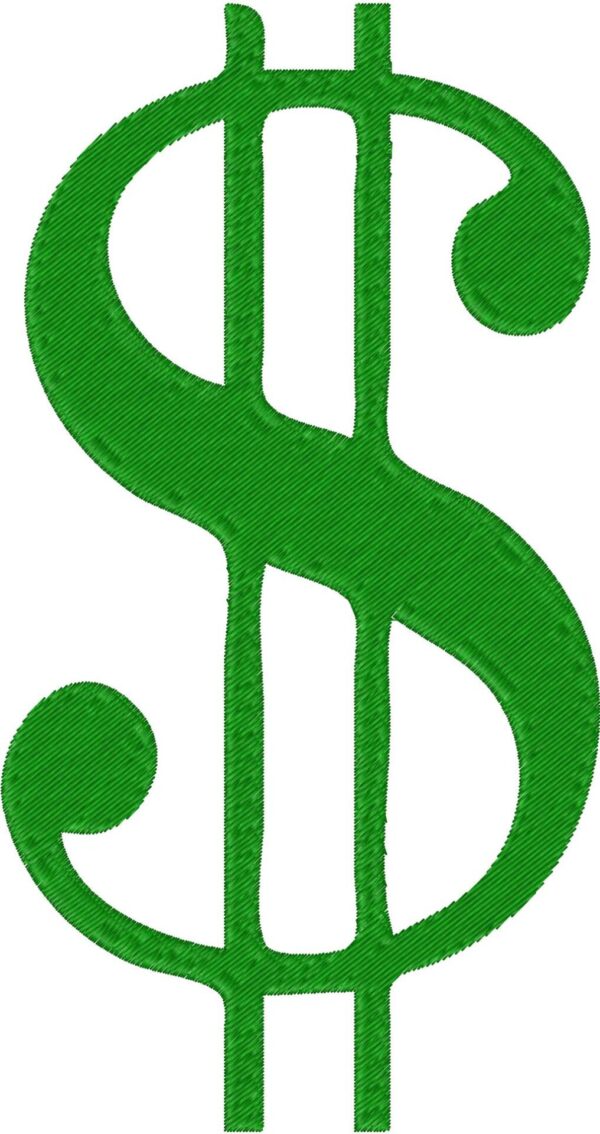 Dollar Design, 3 sizes, Machine Embroidery Design, Dollar shapes Design, Instant