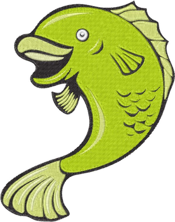 Fish Design, 7 sizes, Machine Embroidery Design, Fish shapes Design, Instant
