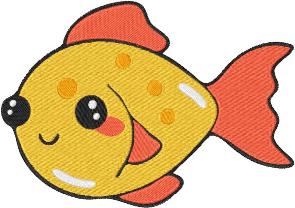 Fish Design, 7 sizes, Machine Embroidery Design, Fish shapes Design, Instant